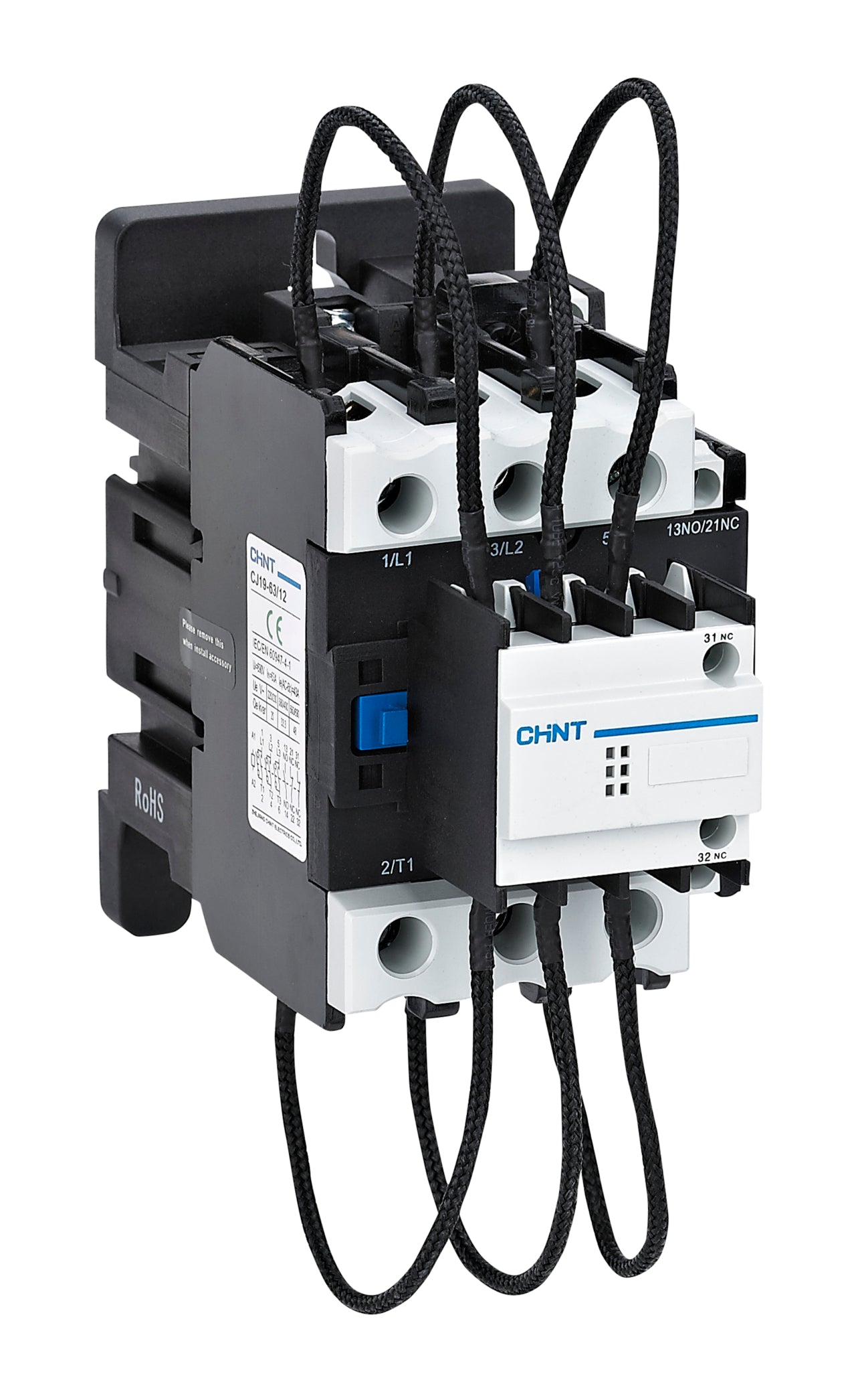 Contactor CHINT FP – 12 kVAR, 3 polos + 1NA + 1NC, 380 V (40 °C), bobina 220 V AC