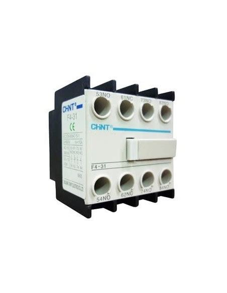 Contacto Auxiliar Frontal CHINT F4-31 – 3NA + 1NC para contactores NC1 y NC2