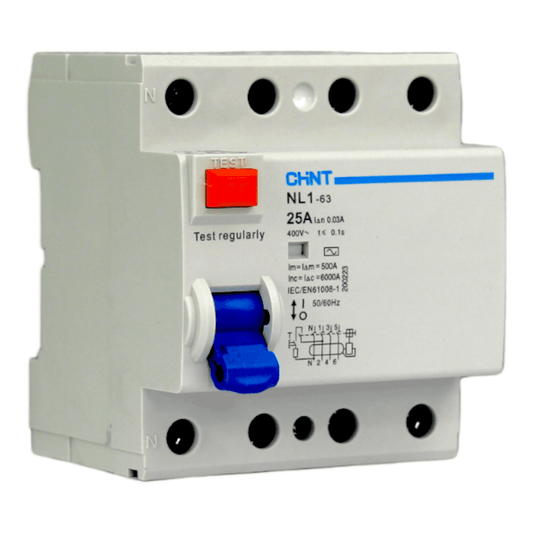 Interruptor Diferencial CHINT NL1 4P 25A 30mA Tipo AC – Código 070242503CH