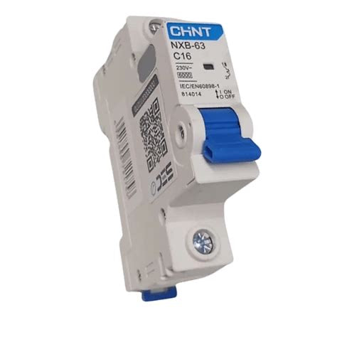 Interruptor Automático CHINT NXB-63 1P 16A Curva C 6kA – Protección Termomagnética para Riel DIN
