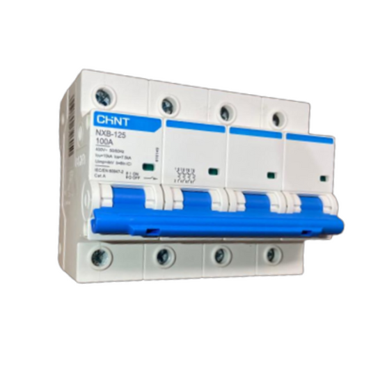 Interruptor Termomagnético CHINT NXB-125H 4P 100A 10kA Curva C – Código 070314100CH
