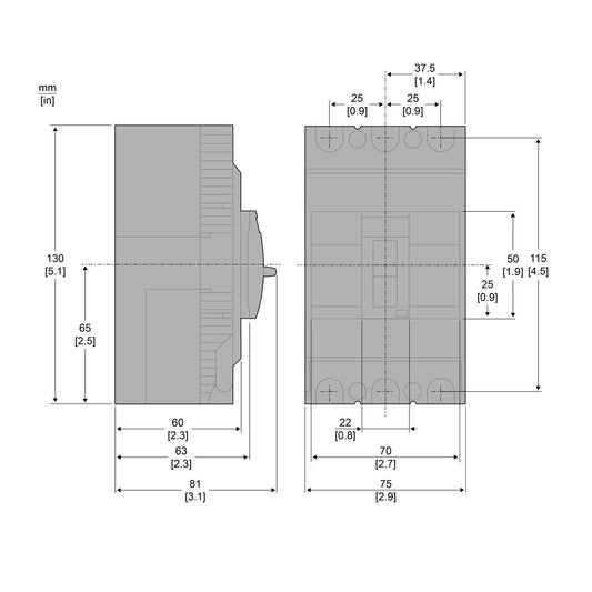 EZC100H3015 Interruptor Automático Termomagnético 3P 16A 690VAC