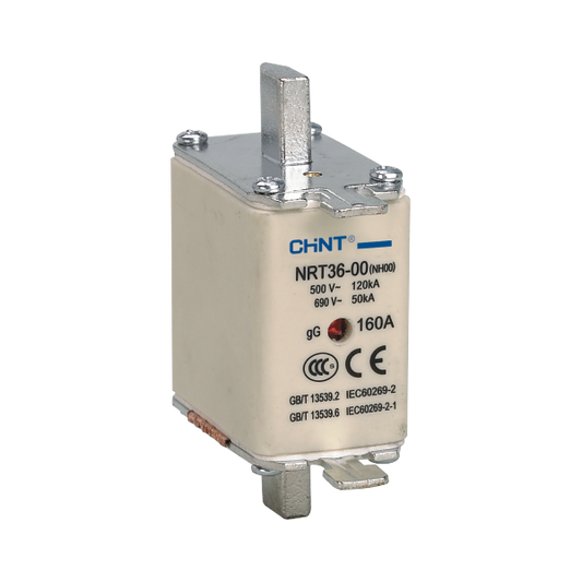 Fusible NH00 CHINT RT36‑00 25 A gG/gL 500 V AC 120 kA / 250 V DC 100 kA – Código 21010025CH