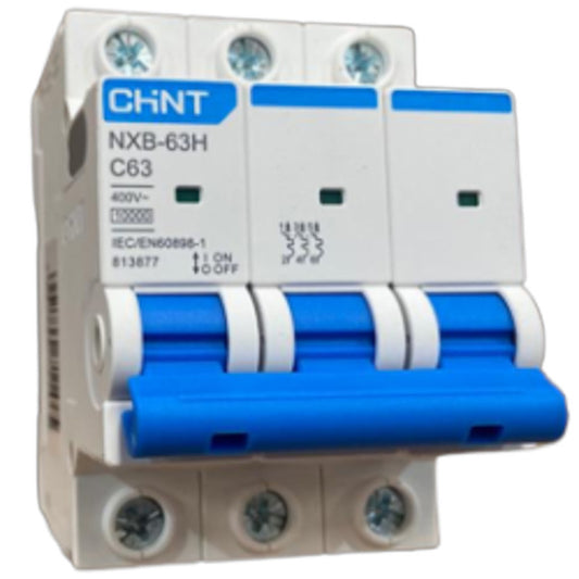 Interruptor Termomagnético CHINT NXB-63H 3P 6A 10kA Curva C – Código 07031306CH