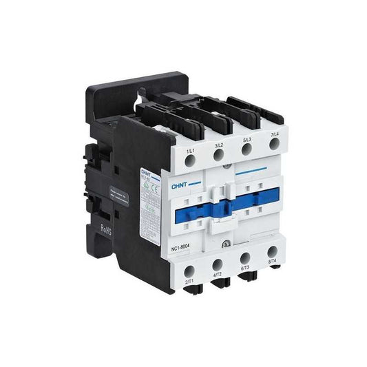 Contactor CHINT NC1-9504 – 95 A, 4 polos (4NA), 45 kW (AC-3/380 V), bobina 220 V AC