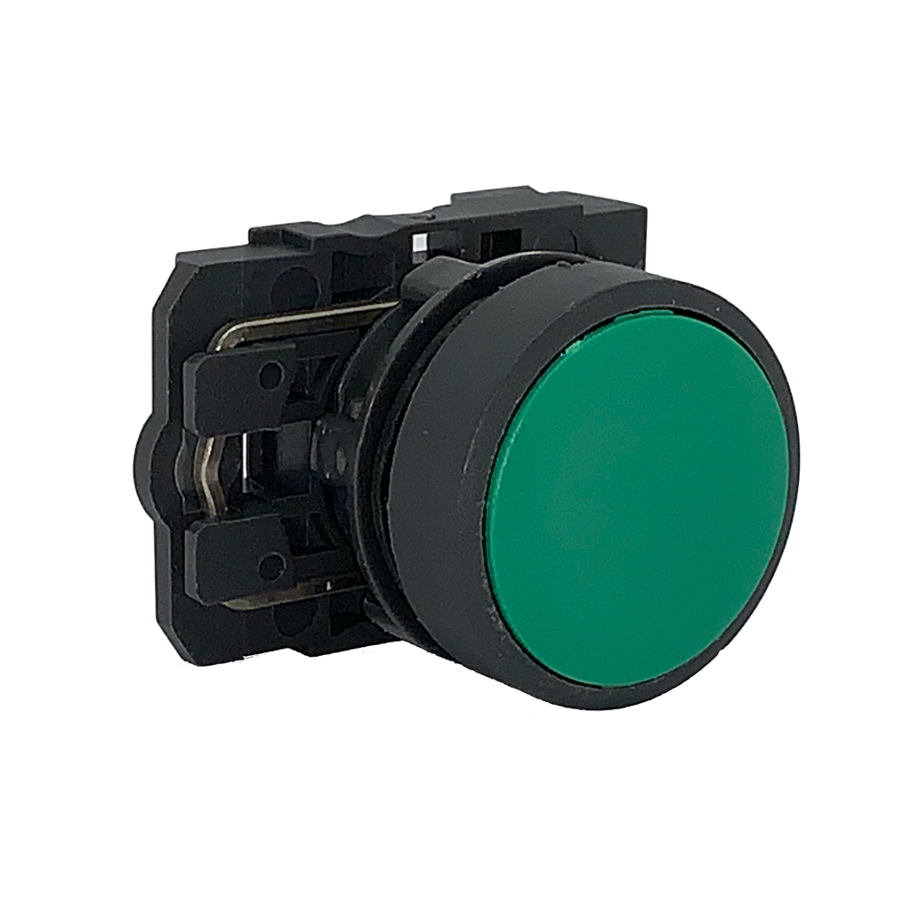 Pulsador plano verde CHINT 1NA Ø22 mm – Código 2503001CH