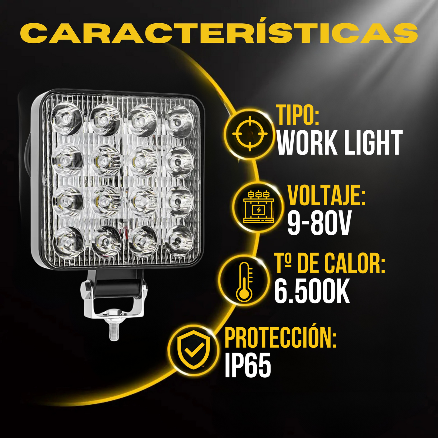 Foco LED de Trabajo 16 Led 18W