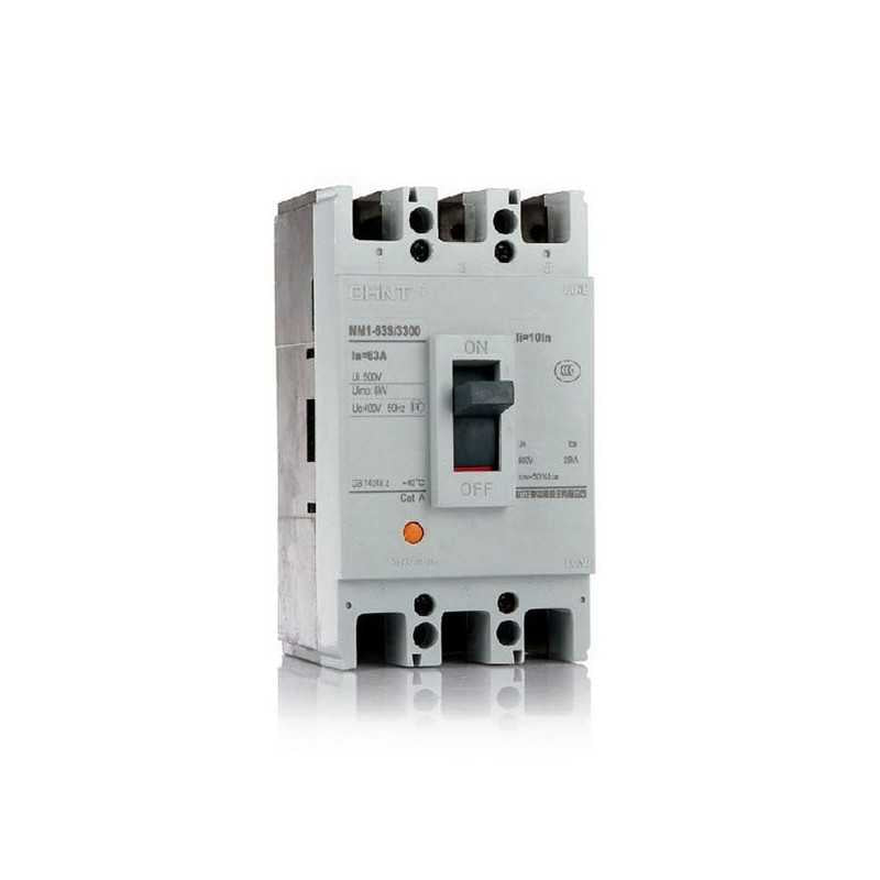 Interruptor MCCB CHINT NM1‑63S 3 P 50 A 415 V 15 kA – Código 072131250CH