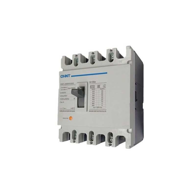 Interruptor MCCB CHINT NM1‑250S/4300 4 P 225 A 690 V 25 kA – Código 0721442122CH