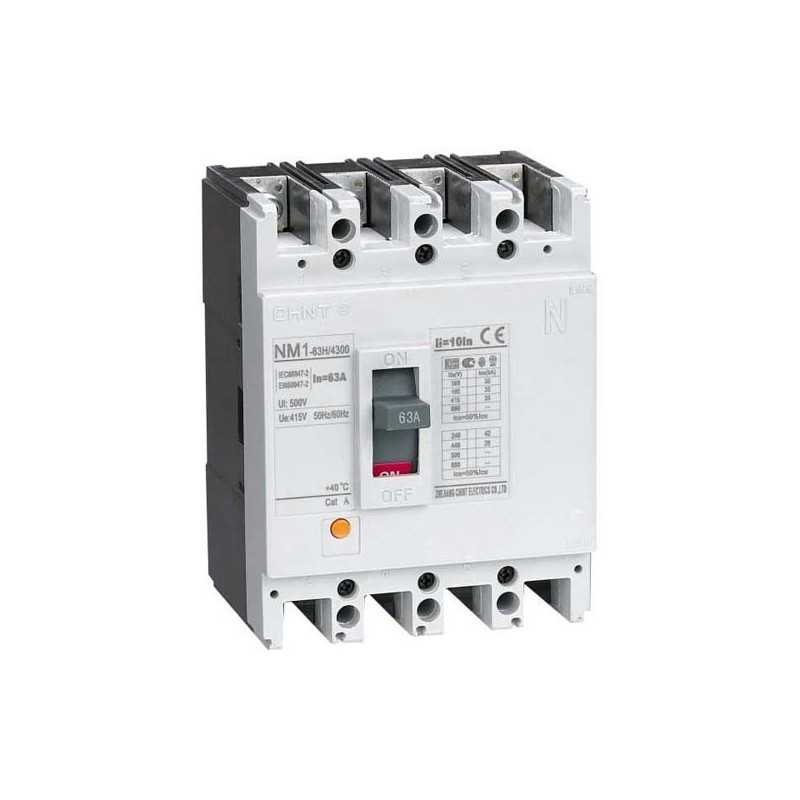 Interruptor MCCB CHINT NM1‑63H/4300 4 P 25 A 415 V 35 kA – Código 0721441225CH