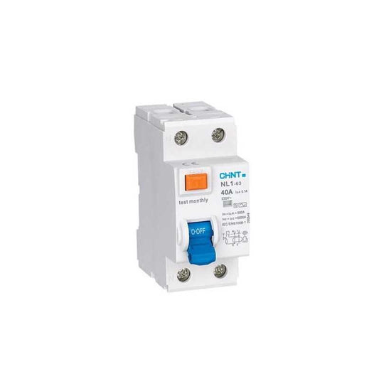 Interruptor Diferencial CHINT NL1 2P 63A 30mA Tipo A – Código 0702626303CH