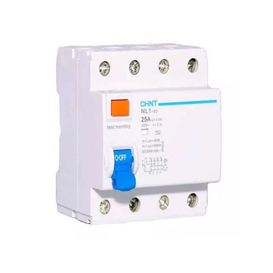 Interruptor Diferencial CHINT NL1‑63 RCCB 4 P 40 A 300 mA 6 kA Tipo A – Código 070344030CH