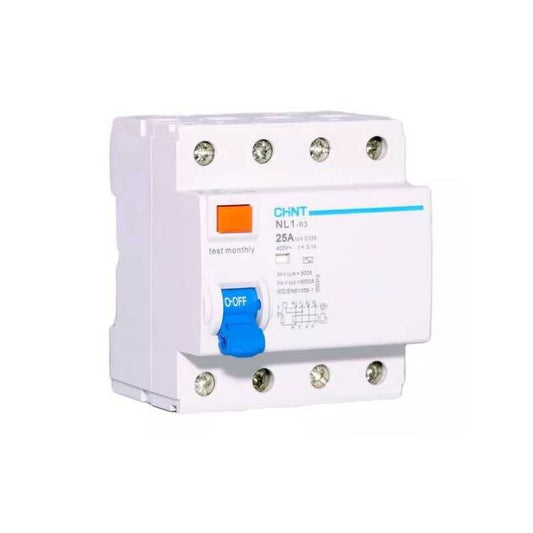 Interruptor Diferencial Inmunizado CHINT NL1 Tipo A 4P 25A 300mA 6kA – Código 070342530CH