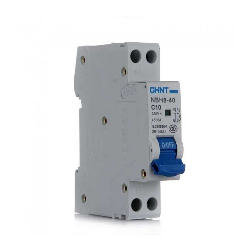 Interruptor MCB CHINT NBH8‑40H 1P+N 25 A Curva C 6 kA – Código 070111025CH