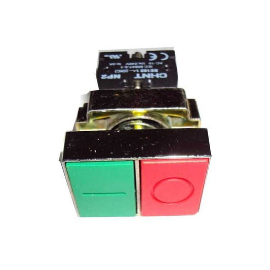 Pulsador Doble Arranque/Parada Metálico CHINT NP2‑BL8325 1NA+1NC Verde/Rojo – Código 2506131CH