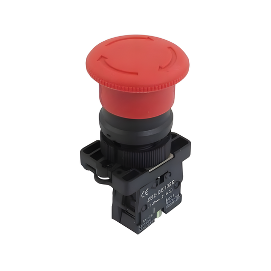 Pulsador de emergencia hongo CHINT Ø40 mm, 1 NC, giro para destrabar – Código 2503032CH