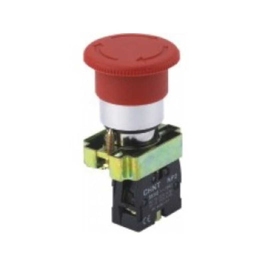 Pulsador de Emergencia Metálico CHINT NP2‑BS642 Ø60 mm 1NC Giro‑restable – Código 2506125CH