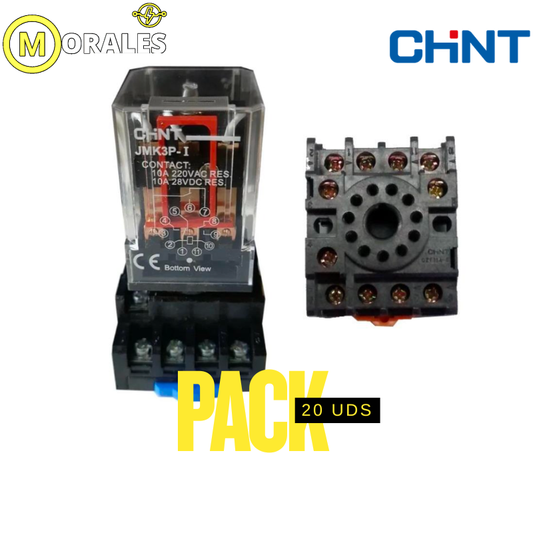 Pack 20 Base Zócalo CHINT CZF11A-E Tipo Undecal (11 Pines Circulares) para Temporizadores – Código 0530011CH