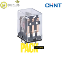 Pack 20 Mini Relé Industrial CHINT JZX-22F Bobina 220V AC 2 Contactos (2PDT) con LED – Código 0533080032CH