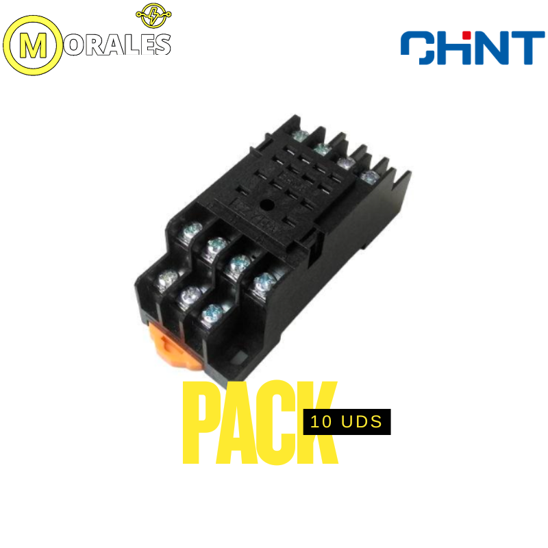 Pack 10 Base Zócalo CHINT CZY14A-E para Mini Relé 14 Pines (4 Contactos) – Código 0533080044CH