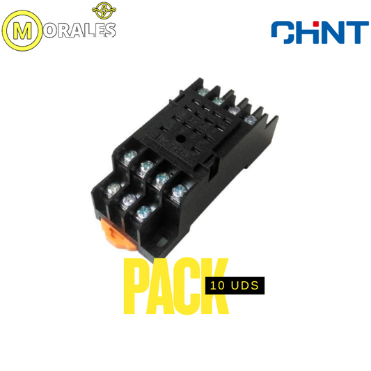 Pack 10 Base Zócalo CHINT CZY14A-E para Mini Relé 14 Pines (4 Contactos) – Código 0533080044CH