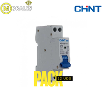 Pack 12 Interruptores Termomagnéticos CHINT NBH8-40H 1P+N 1A 6kA Curva B – Código 070351101CH