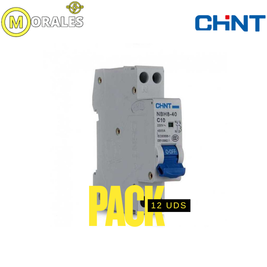 Pack de 12 Interruptores Termomagnéticos CHINT NBH8-40H 1P+N 16A 6kA Curva C – Código 070111016CH