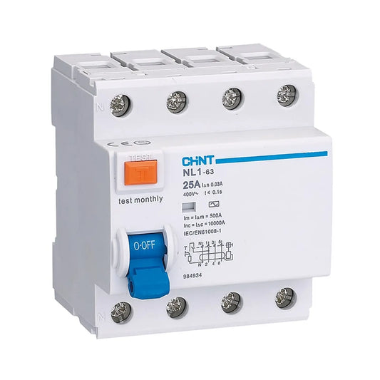 Interruptor Diferencial Inmunizado CHINT NL1 4P 40A 30mA Tipo A 6kA – Código 070244004CH