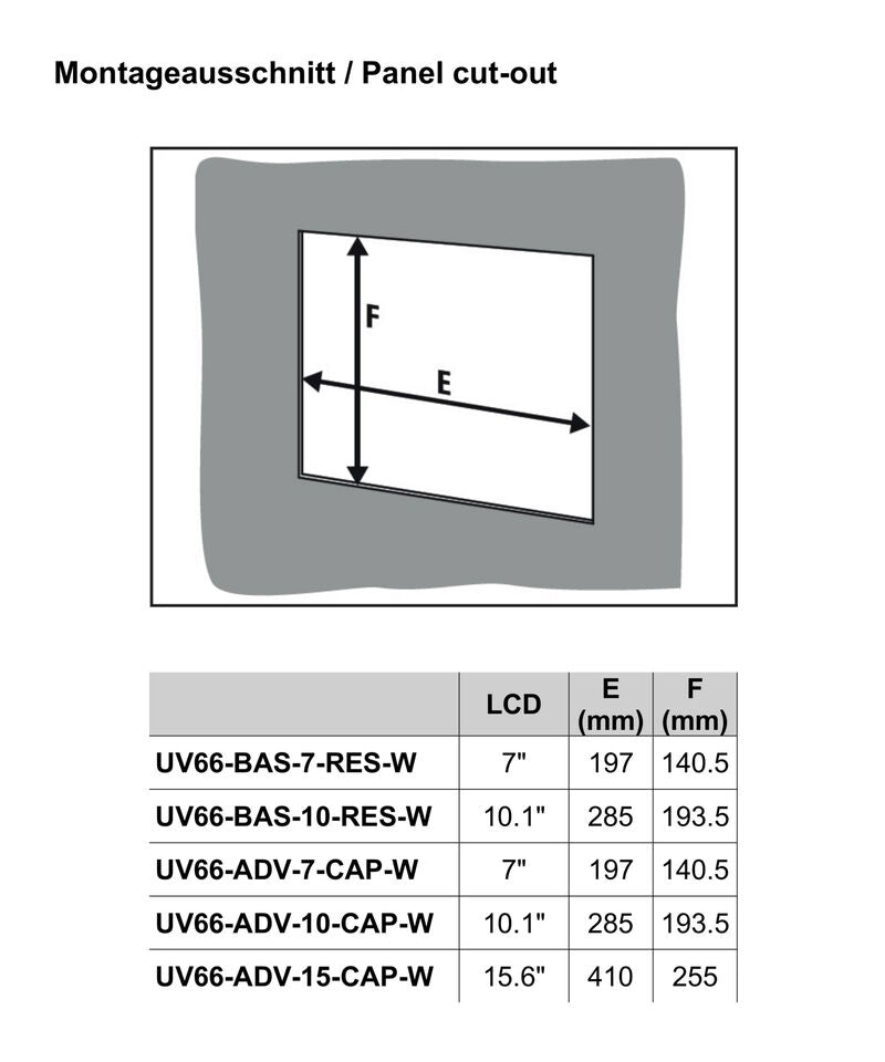 PANEL TACTIL COMPATIBLE CON WEB UV66-ADV-10-CAP-W - 2555840000