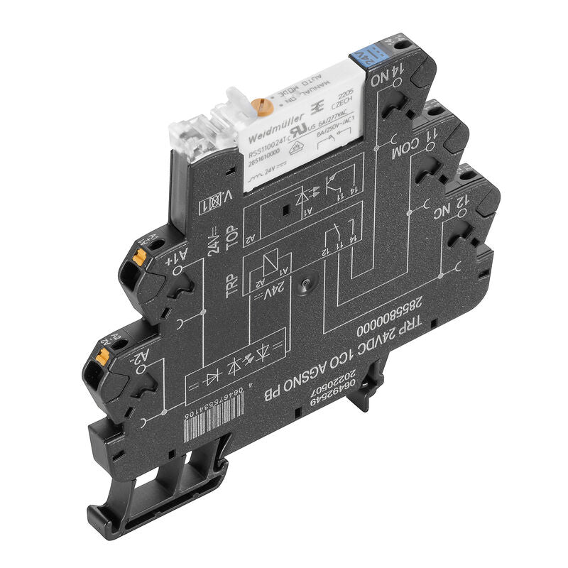RELE CON BASE TRP 24VDC ACT PB 6A PULSADOR SI - 2855840000