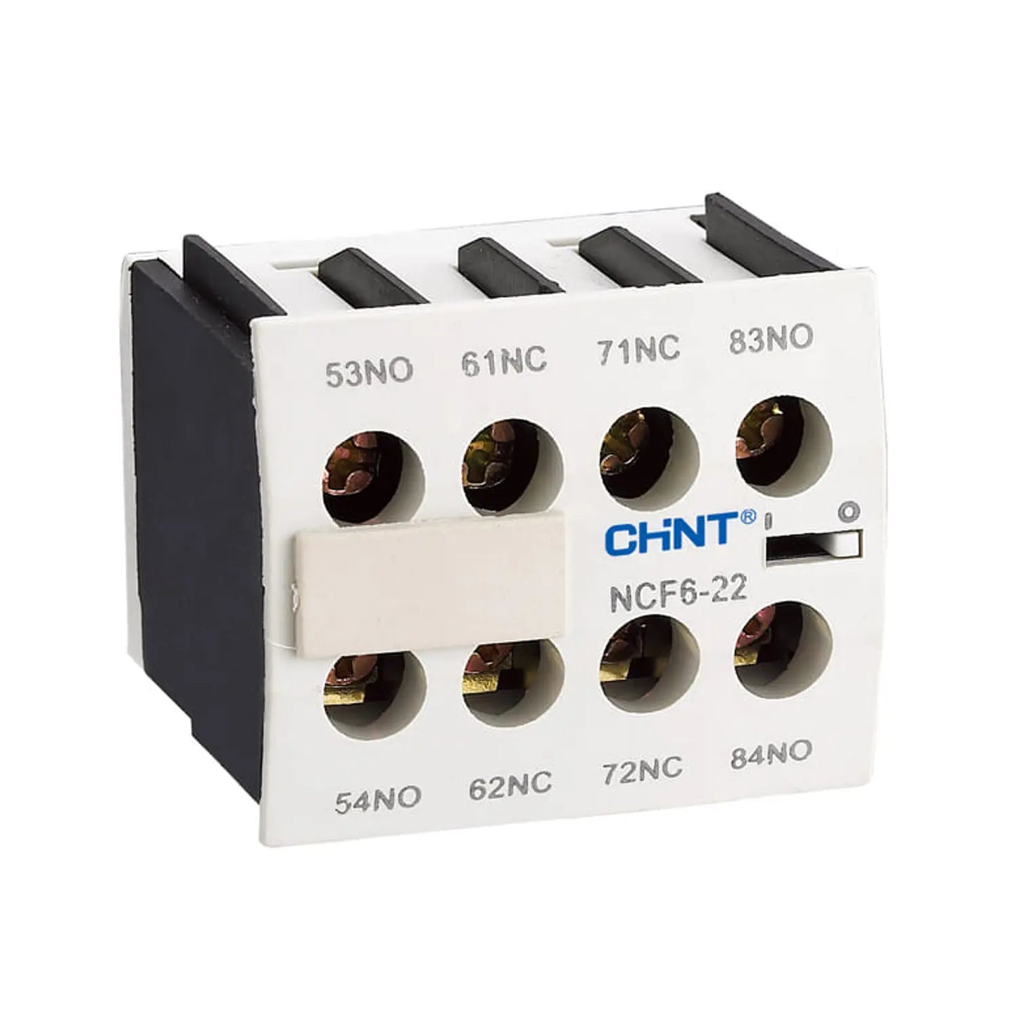 Bloque de Contacto Auxiliar Frontal CHINT NCF6-11 1NA+1NC para Mini Contactor NC6 – Código 030420111CH