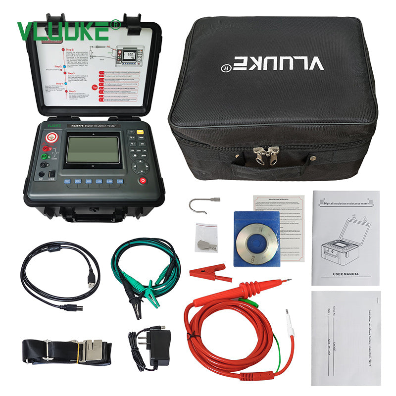 Arriendo Probador Digital de Resistencia de Aislamiento de Alta Tensión VLUUKE KD2677E (Megóhmetro 5 kV)