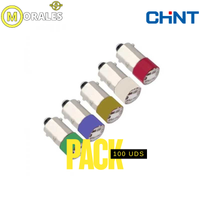 Pack 100 Lámparas LED CHINT BA9S 24V AC/DC Rojo – Código 25170102CH