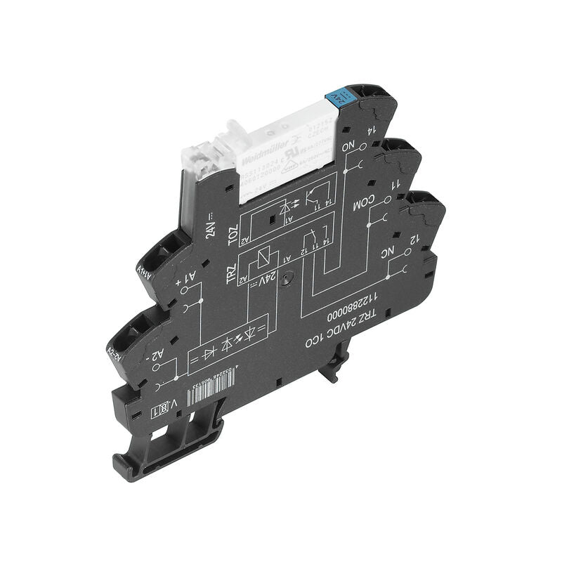 RELE CON BASE TRZ 24VDC 1CO 6A PULSADOR NO - 1122880000