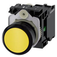 Pulsador momentáneo redondo 22mm iluminado LED 220 V AC. 1 NA color Amarillo - 3SB7136-0DB30-1BA0