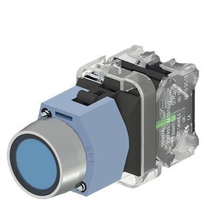 Pulsador momentáneo redondo 22mm iluminado LED 220 V AC. 1 NA color Verde - 3SB7136-0DB40-1BA0