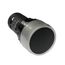 Pulsador compacto 22 mm, metalizado redondo, 1 NA + 1 NC color negro