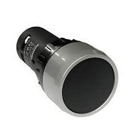 Pulsador compacto 22 mm, metalizado redondo, 1 NA + 1 NC color negro
