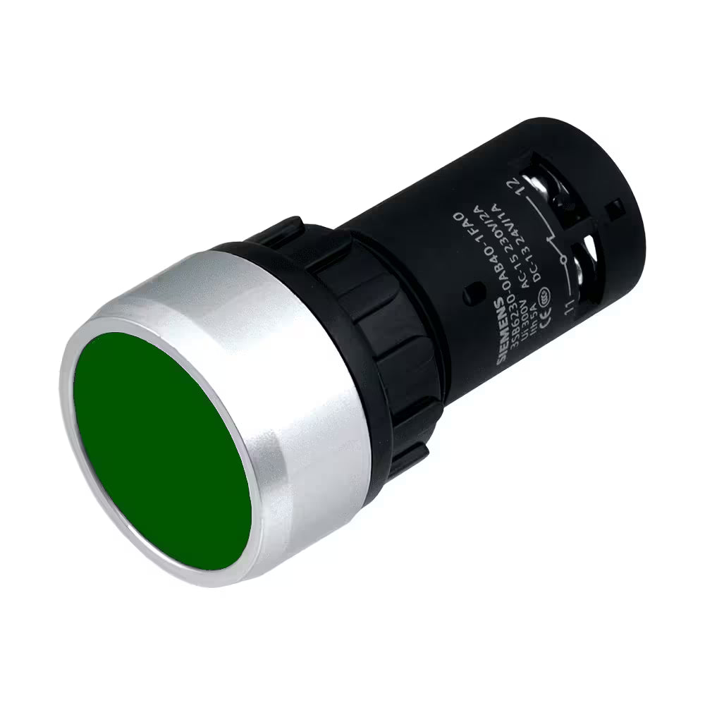 Pulsador Siemens verde 1NO 1NC - 3SB7230-0AB40-1FA0
