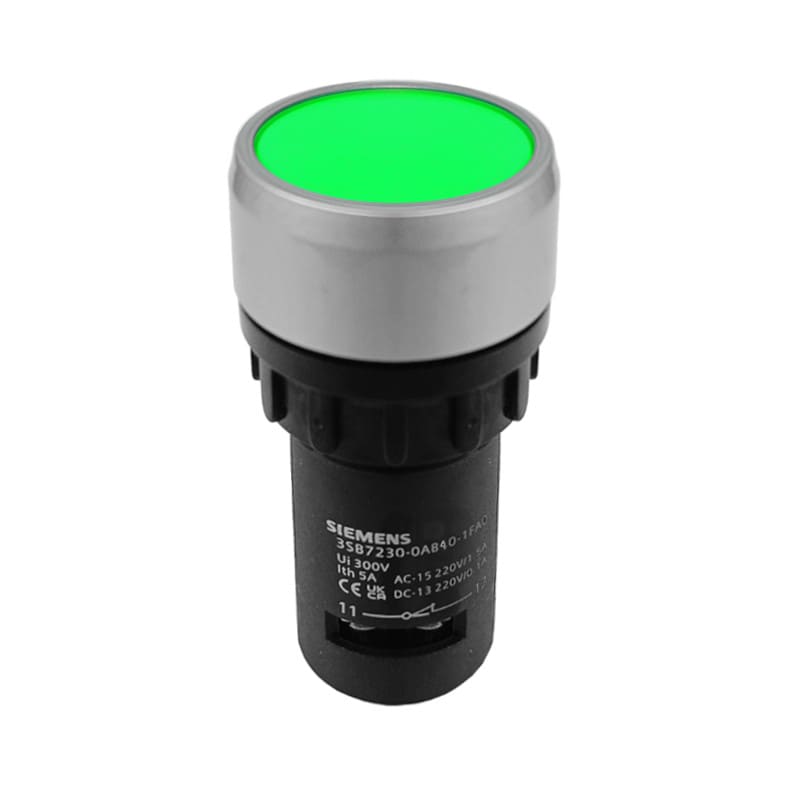 Pulsador Siemens verde 1NO 1NC - 3SB7230-0AB40-1FA0