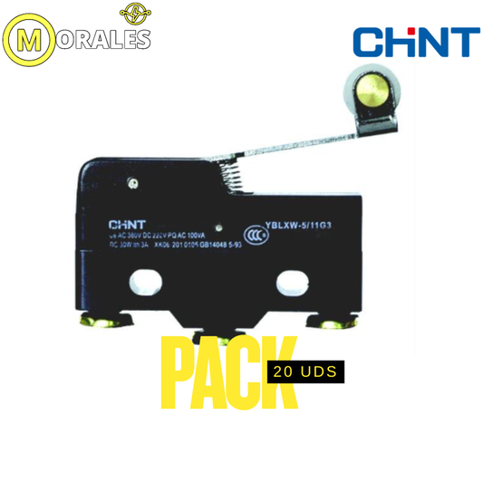 Pack 20 Switches mecánicos de puerta gabinete CHINT YBLXW‑5/11G3 15 A 1NO+1NC – Código 493513CH