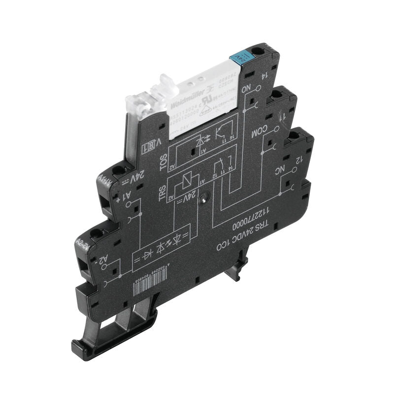 RELÉ CON BASE TRS 24VDC 1CO AU PULSADOR NO - 1123000000