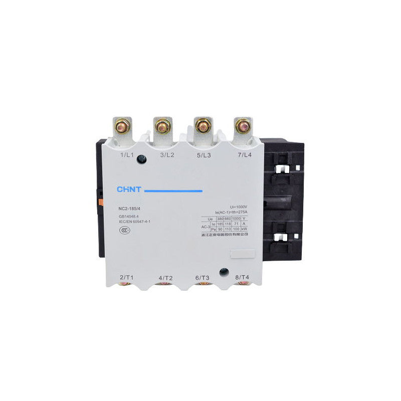 Contactor CHINT NC2-185 – 185 A, 3 polos (3NO), 90 kW (AC-3/380 V), bobina 220 V AC