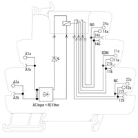 RELE CON BASE TRZ 120VAC RC 2CO 8A PULSADOR NO - 1123680000