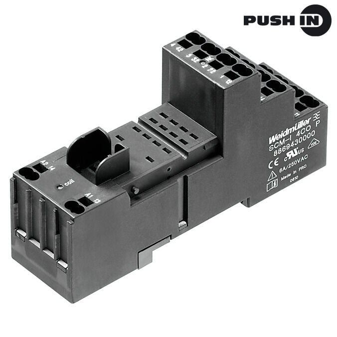 BASE PORTA RELE 4 CONTACTOS SCM-I 4CO P 6A PUSH IN - 8869430000