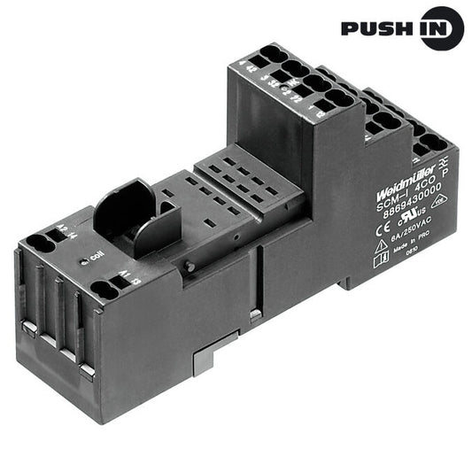 BASE PORTA RELE 4 CONTACTOS SCM-I 4CO P 6A PUSH IN - 8869430000