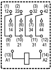 RELE RCM570524 4 CONTACTOS 24V AC 6A PULSADOR SI - 8690110000