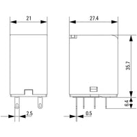 RELE DRM270024LT 2 CONTACTOS 24V AC 10A ENCHUFABLE - 7760056069