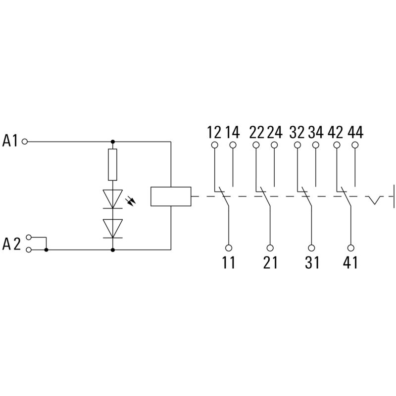 RELE CON BASE RCMKIT-I-230VAC 4CO LD 6A PULSADOR SI - 8921060000
