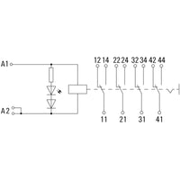 RELE CON BASE RCMKIT-I-230VAC 4CO LD 6A PULSADOR SI - 8921060000